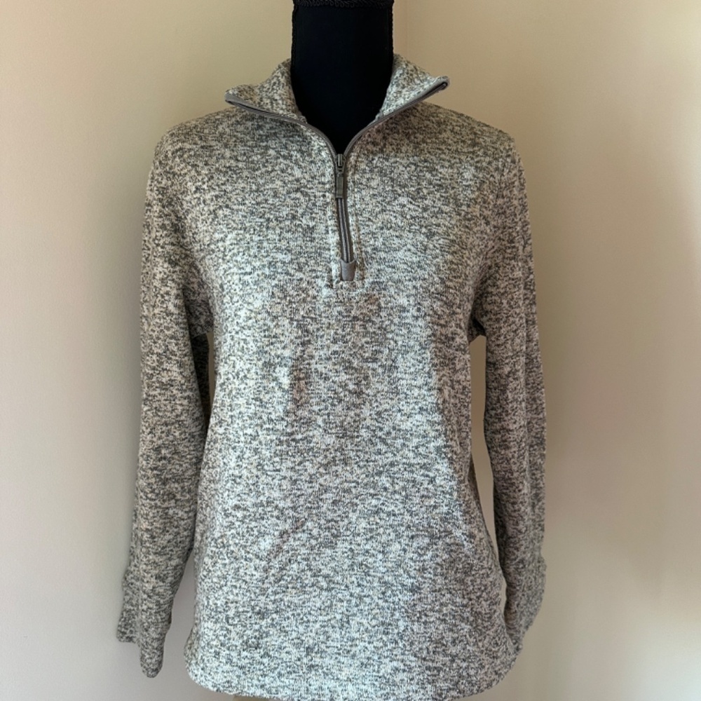 **OLD NAVY* Heather Tan Long Sleeve Quarter-Zip Sweater Size Small